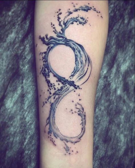 Tidal Wave Tattoo, Swimming Tattoo, Zombie Tattoos, Tattoo Removal Cost, Infinity Tattoo Designs, Wave Tattoo, Aquatic Creatures, Water Tattoo, Infinity Tattoos