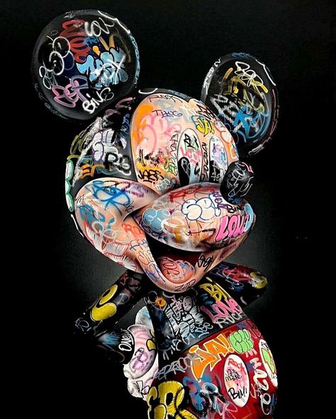 Mickey Mouse Kaws Wallpaper, Mickey Mouse Money Art, Original Mickey Mouse Sketch, Mickey Mouse Abstract Art, Trippy Mickey Mouse, Animal Art Projects, Mickey Mouse Cartoon, Disney Posters, Cartoon Stickers