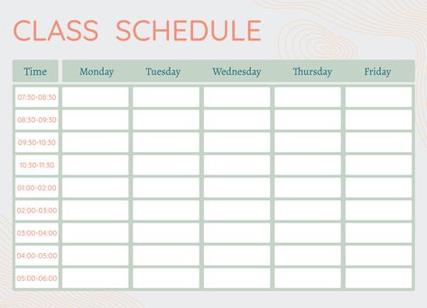 Class Schedule For College, Online Student Schedule, High School Schedule Template, Student Schedule Template, Online College Schedule, Online Learning Schedule College, College Class Schedule Template, Class Schedule College, Class Schedule Template