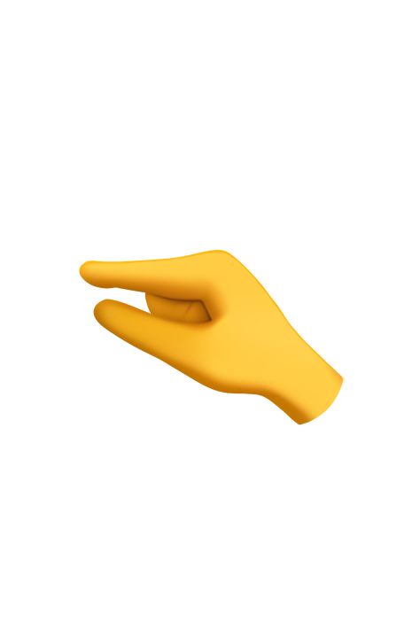 The 🤏 Pinching Hand emoji depicts a hand with the index finger and thumb touching to form a small pinching gesture. The hand is facing forward and is shown in a skin tone shade that can vary depending on the platform. The fingers are slightly curved and the hand is positioned as if it is about to pick up something small. Finger Emoji Hands, Hand Emoji Iphone, Emot Iphone, Hand Emoji Meanings, Small Emoji, Hand Pinching, Finger Emoji, Emoji Tattoo, Lego Hotel