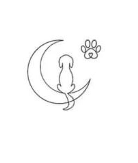 Dog On The Moon Tattoo, Dog On Moon Tattoo, Moon Dog Tattoo, Dog Moon Tattoo, Tok Pfp, Daschund Tattoo, Queen Tattoos, Dog Heaven Quotes, Luna Tattoo