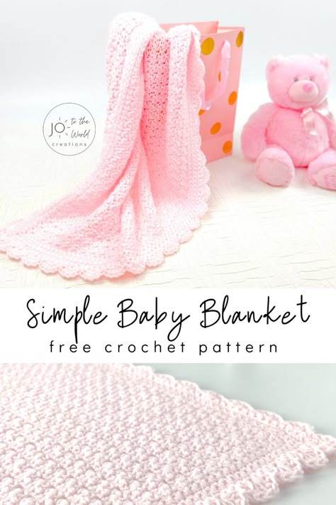 This beautiful, easy, soft, fast, budget-friendly (uses only one skein) baby blanket is sure to become your go-to baby blanket crochet pattern. Perfect for when learning how to crochet a baby blanket or for a crochet baby shower gift. Pin this free crochet pattern to your crochet baby blanket board and make it as baby shower gift or for your own new baby! (I made it for my baby and to this to day, it's my favorite baby blanket ever!) This free beginner-friendly pattern is available on my website Simple Baby Blanket, Dresses Crochet, Crochet Baby Blanket Beginner, Free Baby Blanket Patterns, Baby Afghan Crochet Patterns, Hats Crochet, Crochet Baby Blanket Free Pattern, Easy Baby Blanket