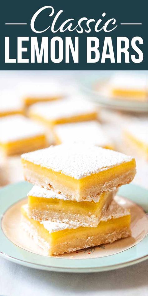 Classic Lemon Bars! If you LOVE lemon, these Classic Lemon Bars are for you! Tart, velvety lemon curd is balanced by a crisp, buttery shortbread crust. Happiness is only 45 minutes away! #simplyrecipes #lemonbars #dessert #baker #lemon #lemondessertrecipes Gooey Lemon Bars, Classic Lemon Bars, Best Lemon Bars, Lemon Bars Easy, Baked Breads, Butter Crust, Lemon Bars Recipe, Lemon Squares, Lemon Dessert Recipes