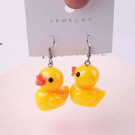 Funny Personality, Duck Earrings, Earrings Funny, Duck Gifts, Weird Jewelry, Funny Earrings, Girls Holiday, Ear Style, Earrings For Girls