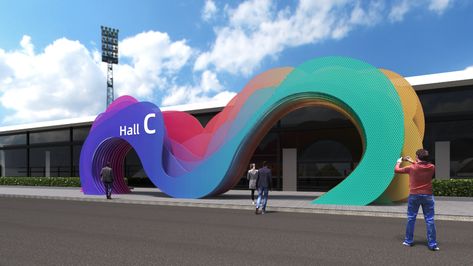 Conference Entrance Design, Event Stage Design Ideas, Entrance Arch Design, Event Marketing Design, Event Arch, Event Entrance Design, Event Entrance Arch Design, Event Entrance Arch, Event Entry