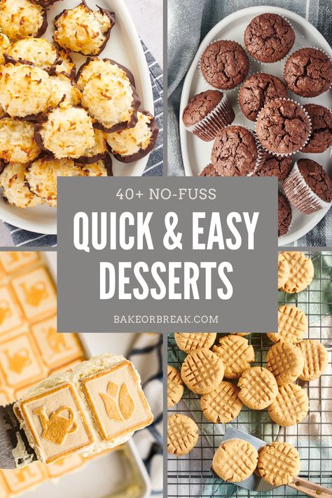 Quick And Easy Dessert Recipes, Shareable Desserts, Quick And Easy Desserts, Budget Desserts, Quick And Easy Sweet Treats, Delicious Holiday Desserts, Quick Baking, Fast Desserts, Easy Dessert Recipes Quick