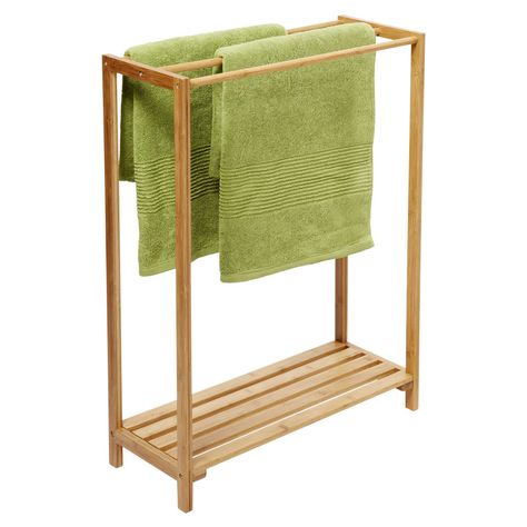 Bathroom Towel Rack Ideas, Wood Towel Rack, Standing Towel Rack, Free Standing Towel Rack, Latest Bathroom, Towel Stand, Decorating Bathroom, Bamboo Towels, Towel Racks