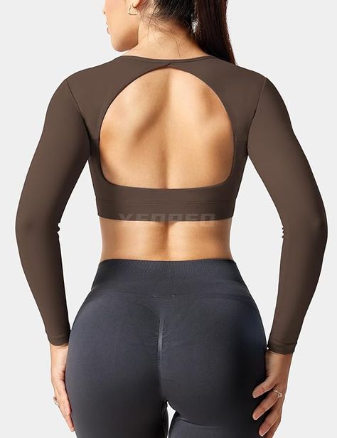 YEOREO Ultimate Workout Crop Tops for Women Long Sleeve Open Back Shirts Padded Bra Backless Yoga Gym Tops Open Back Shirts, Tops For Women Long Sleeve, Tops For Women Long, Crop Tops For Women, Ultimate Workout, Workout Crop Top, Gym Tops, Yoga Gym, Padded Bra