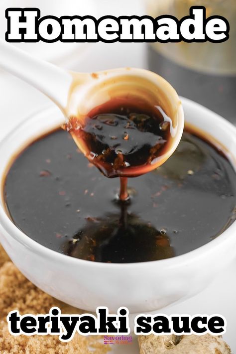 Learn how to make homemade teriyaki sauce with this quick and easy homemade teriyaki sauce recipe. A great store-bought alternative!Teriyaki sauce is a staple of Japanese cooking, known for its tangy, sweet and savory flavor. It's a versatile sauce that can be used as a marinade, basting agent, or dip for chicken, fish, or meat dishes. https://www.savoringthegood.com/teriyaki-sauce-recipe/ Terriaki Sauce Recipe, How To Make Teriyaki Sauce Easy, Seattle Style Teriyaki Recipe, How To Make Homemade Teriyaki Sauce, Teriyaki Sauce Authentic, Easy Homemade Teriyaki Sauce, Teriyaki Sauce With Pineapple Juice, Simple Teriyaki Sauce Recipe, Sarku Japan Teriyaki Sauce