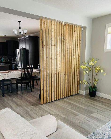 Divider Wall Ideas Small Apartments, Door Alternatives, Space Saving Doors, Wall Divider, Divider Ideas, Wooden Room Dividers, Wooden Room, Diy Room Divider, Soft Flooring