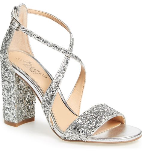 Motb Dress, Sparkly Wedding Shoes, Footwear Heels, Silver Glitter Heels, Sparkly Sandals, Jewel Badgley Mischka, Glitter Sandals, Prom Heels, Heels Classy