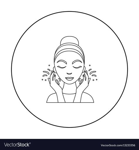 Skin Care Doodle, Skin Care Icon, Self Care Icon, Girl With Acne, Skin Icon, Beauty Vector, Care Symbol, Skin Logo, Beauty Skin Quotes