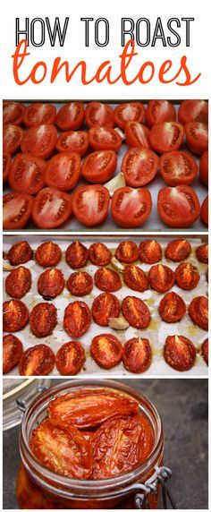 The BEST way to slow-roast any kind of tomato. Just 5 minutes of prep and you end up with delicious tomatoes for appetizers, sandwiches, pasta, salads, and tons of other dishes. Perfect for all those garden tomatoes this summer! Roasting Roma Tomatoes In Oven, Recipes For Extra Tomatoes, What To Do With Cherry Tomatoes From The Garden, Tomato Recipes For People Who Dont Like Tomatoes, Things To Make With Roma Tomatoes, Slow Roasted Tomatoes Oven, What Can I Do With Tomatoes, Too Many Tomatoes What To Do With, How To Roast Tomatoes