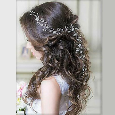 Long Hair Vine Pearl Hair Vine Crystal Hair Vine Wedding | Etsy Boho Hairstyles For Long Hair, Long Hair Vine, Flower Girl Headpiece, Silver Hair Vine, Hair Vine Bridal, Gold Hair Vine, Pearl Hair Vine, Wedding Hair Headband, Crystal Hair Vine