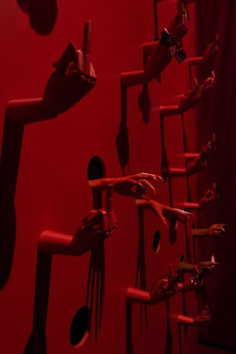 Red Cabaret Aesthetic, Self Centered Aesthetic, Red Designer Aesthetic, Red Party Aesthetic, Dark Red Walls, Red Moodboard, Red Aesthetics, Nam June Paik, Red Aesthetic Grunge