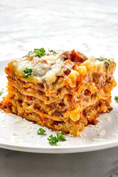 Ground Pork Lasagna Recipe, Lasagna Recipe Italian Sausage, Lasagna With Sausage And Beef, Meaty Lasagna Recipe, Best Sausage Lasagna Recipe, Lasagna Recipe With Sausage, Lasagna Recipe With Ricotta And Sausage, Pork Lasagna Recipe, Sausage Lasagna Recipe