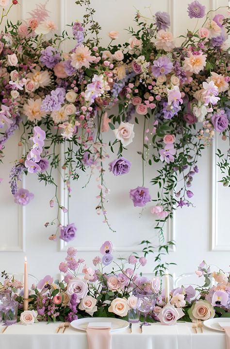 Save & follow for more inspiration! This stunning floral arrangement features a cascade of pastel blooms in shades of lavender, lilac, pale pink, and cream. Perfect for weddings or special occasions, the romantic design adds an elegant touch to any setting. Ideal for those seeking modern, sophisticated decor ideas or looking to purchase beautiful art prints of the image. #FloralInspiration #WeddingDecor #PastelFlowers #ElegantDesign #HomeDecor #ArtPrints #imageprompt #Aiimage Pastel Lilac Wedding Theme, Lavender Pink Wedding Theme, Lilac And Olive Green Wedding, Lilac Aesthetic Wedding, Lilac Spring Wedding, Pastel Pink And Purple Wedding Theme, Lavender Wedding Theme Color Schemes, Lilac And Green Wedding Theme, Lilac Wedding Florals