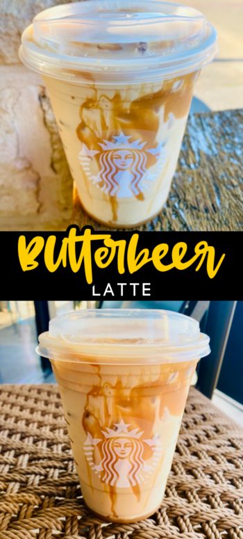 Butterbeer Latte, Butterbeer Frappuccino, Starbucks Latte, Butterbeer Recipe, Iced Starbucks Drinks, Menu Recipes, Starbucks Secret Menu Drinks, Starbucks Menu, Starbucks Drinks Recipes