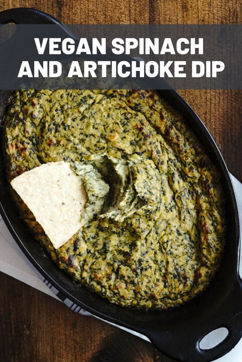 Vegan Spinach and Artichoke Dip Recipe | This vegan version of a classic spinach and artichoke dip harnesses the power of cauliflower and cashews to create a rich, thick, and creamy base for the vegetables. Nutritional yeast, mustard, lemon juice, and garlic in two forms come together to pull off the tangy, savory flavors of sour cream and cheese.	  #vegan #veganrecipes #veganinspiration #seriouseats #recipes Vegan Spinach And Artichoke Dip, Spinach And Artichoke Dip Recipe, Spinach And Artichoke Dip, Vegan Spinach, Artichoke Dip Recipe, Classic Appetizers, Artichoke Recipes, Vegan Inspiration, Thanksgiving Dishes