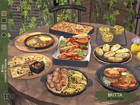 CC Finds - Food Decor CC - The Sims Resource - Blog Sims 4 Restaurant, Sims 4 Kitchen, Play Sims 4, Sims 4 Cc Furniture, Sims 4 Collections, Sims 4 Game, Sims Mods, Sims 4 Cc, Food Decoration