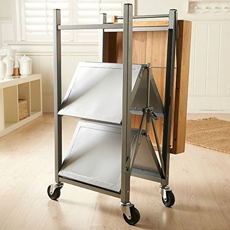 foldable island (one of our favorite things in our house) Foldable Display Stand, Kitchen Island On Casters, Shelves For Garage, Foldable Display, Medicine Cabinet Shelves, Folding Kitchen, Cart On Wheels, Kitchen Island On Wheels, Island Cart