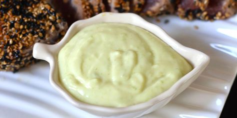 This wasabi aioli is a creamy and spicy sauce that adds a burst of flavor to any dish. It pairs perfectly with seared ahi tuna, sushi, sandwiches, or wherever you want that extra kick. Wasabi Aioli Recipe, Ahi Tuna Sushi, Wasabi Cream Sauce, Sushi Sandwiches, Wasabi Aioli, Cajun Appetizers, Rich Banana Bread, Seared Ahi Tuna, Wasabi Sauce