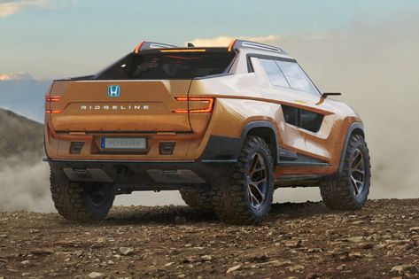 Electric Truck Vehicles, Honda Truck, Honda Jet, Electric Pickup Truck, Electric Pickup, Electric Truck, Custom Pickup Trucks, Truck Yeah, Honda Ridgeline