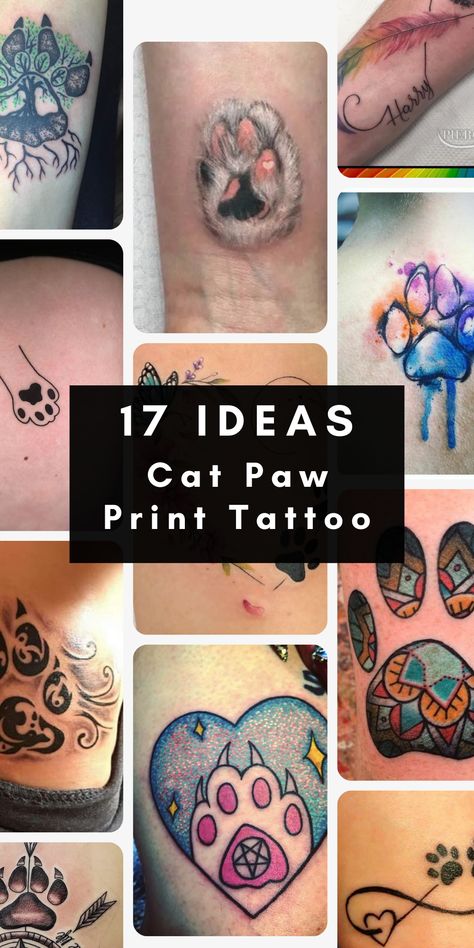 Get inspired by a variety of cat paw print tattoo ideas, ranging from realistic depictions to imaginative interpretations. Explore different styles and designs that capture the essence of your cat's paw prints. From elegant and minimalistic designs to bold and colorful creations, find the perfect cat paw print tattoo that reflects your personal style. Realistic Cat Paw Tattoo, Cat Print Tattoo Ideas, Cat In Heart Tattoo, Cat Tattoo Heart, Hand Cat Tattoo, Cat Paw Tattoos For Women, Cat Paw Print Tattoo Ideas, Animal Paw Print Tattoo, Pawprint Tattoo Cat