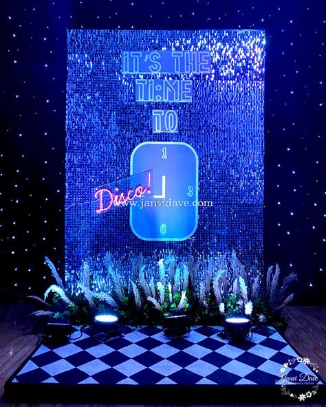 Photo From 'Disco' Themed Sangeet Night - By Janvi Dave - Weddings & Events Bollywood Theme Party, Party Photo Booth Backdrop, Creative Booths, Disco Theme Party, Event Photo Booth, Cocktail Party Decor, Photo Booth Design, Sangeet Night, Cocktail Party Themes