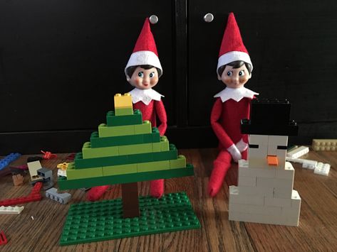 Elf On Shelf Printables, Lego Christmas Tree, Lego Tree, Elf On The Shelf Idea, Elf Ideas Easy, Bad Elf, Trendy Interior Design, Awesome Elf On The Shelf Ideas, Lego Christmas