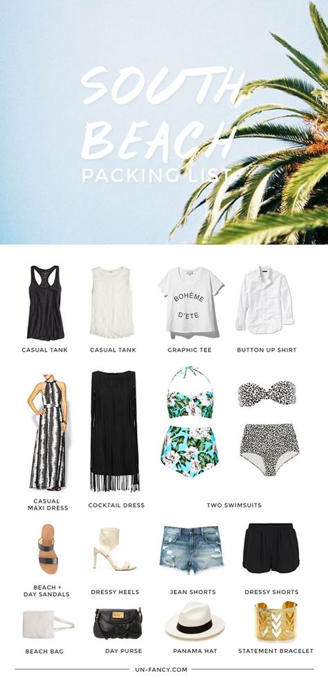 what to pack for a week at the beach Miami Packing List, Minimalist Moda, Miami Vacation, Beach Packing, Packing Guide, Packing List For Vacation, Vacation Packing, Beach Fashion, Miami Fashion