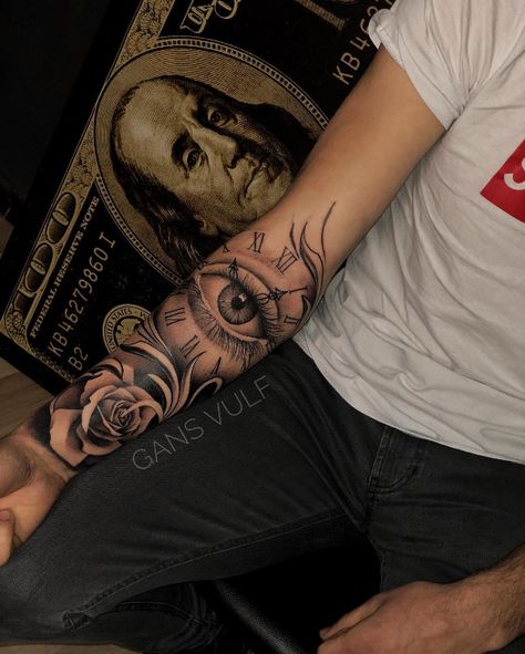 Shading For Tattoos Sleeve, Eye Tattoo For Men, Eye Tattoo On Arm, Alex Tattoo, Realistic Eye Tattoo, Stammestattoo Designs, Full Hand Tattoo, Half Sleeve Tattoos Forearm, Rose Tattoos For Men