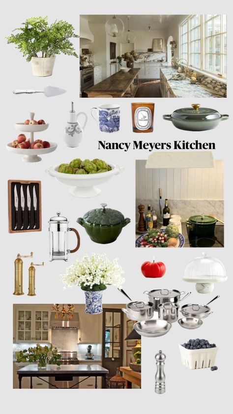 #nancymeyers #nancymeyersaesthetic #nancymeyerskitchen #kitchen #kitcheninspo #cleangirl #frenchkitchen #french #italianfood #kitchenaid #lecreuset Cottagecore Home, Nancy Meyers, Dream Apartment, House Inspo, House Inspiration, My Dream Home, Home Decor Inspiration, Cozy House, Connect With People