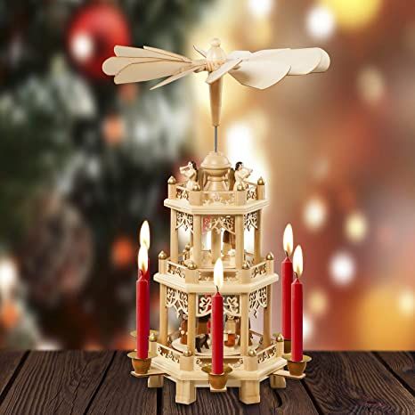 Amazon.com: German Christmas Decoration Pyramid 18 Inches Nativity Scene. Holiday Nativity Carousel.6 Candle Holders. German Design : Home & Kitchen Candle Carousel, Design Home Kitchen, German Christmas Pyramid, German Christmas Decorations, Christmas Gift List, German Christmas, Gift Box Packaging, German Design, Christmas Nativity