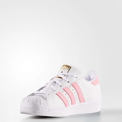 Superstar Shoes Cloud White / Light Pink / Gold Metallic BY3718 Superstar Shoes, Adidas Shoes Superstar, Superstars Shoes, Adidas Outfit, Cloud White, Shoes Adidas, Adidas Superstar Sneaker, Herringbone Pattern, Adidas Online