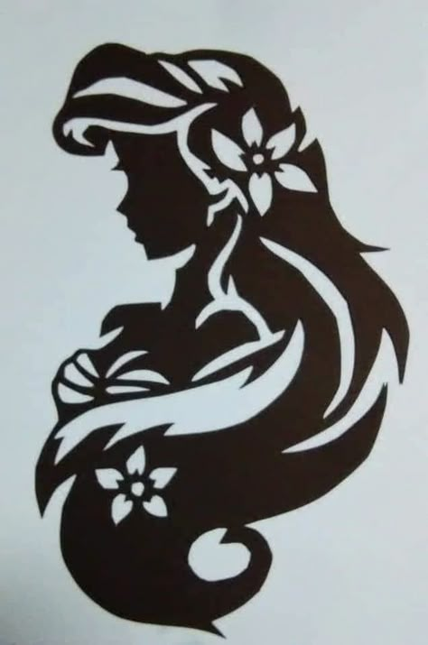 Disney Characters Silhouettes, Disney Stencils, Ariel Silhouette, Disney Silhouette Art, Character Outline, Disney Silhouette, Disney Silhouettes, Idee Cricut, 3d Files