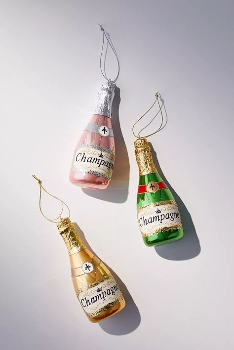 Champagne Christmas Ornament | Urban Outfitters Champagne Christmas, Picture Frame Ornaments, Ornament Frame, Women Men Shoes, Champagne Bottle, Holiday Decor Christmas, Merry And Bright, Holiday Fun, Dish Soap Bottle