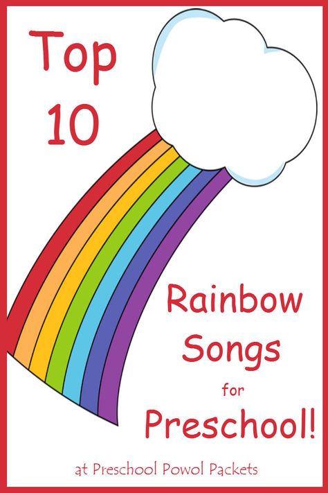 Top 10 rainbow preschool songs! These are also perfect for homeschool and kindergarten! Rainbow Crafts Preschool, Songs Preschool, Rainbow Preschool, Songs For Preschool, Rainbow Lessons, Rainbow Science, April Preschool, Rainbow Songs, Preschool Weather