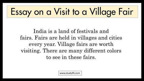 Paragraph on A Visit to a Village Fair , Essay on a Visit to a Village Fair , Visit to a Village Fair in English. Village Fair, Hindi Poems For Kids, Teacher Appreciation Cards, Fairs And Festivals, Short Essay, Teacher Appreciation