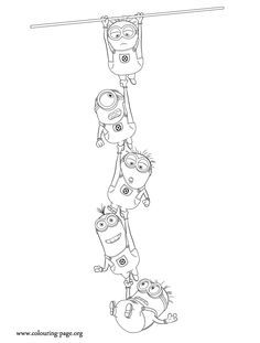 Look! The minions are hanging on each other. How about have fun with this awesome free Despicable Me 2 coloring page? Just print it out! Minion Tattoo Ideas, Minion Tattoo, Minion Painting, Minion Drawing, Minion Coloring Pages, Simple Wall Paintings, Minions Coloring Pages, Wall Drawings, Creative Wall Painting