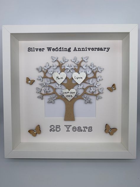 25 Wedding Anniversary Ideas, 25 Wedding Anniversary Party Ideas Silver, Wedding Anniversary Frame, Silver Wedding Anniversary Gift, 25th Wedding Anniversary Party, Silver Wedding Gifts, 25 Wedding Anniversary Gifts, 25th Anniversary Party, 25th Anniversary Gift