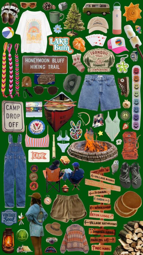 summer camp vibes ☀️⛺️🔥🪵🌲🌊 #summercamp #campvibes #camping #sleepawaycamp #summercampinspo Camp Counselor Outfit, Camp Counselor Aesthetic, Camping Aesthetic Outfits, Summer Camp Vibes, Summer Camp Outfits, Summer Camp Packing, Shuffles Summer, Granola Girl Outfits, Summer Camp Aesthetic