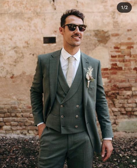 Beige Suits Wedding, Beige Suits, Green Suit, Close Up, Bespoke, Wedding Photos, Wedding Day, On Instagram, Instagram