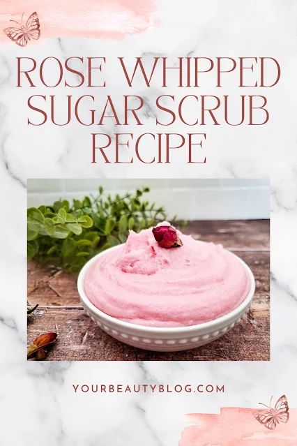 Rose Body Scrub, Rose Sugar Scrub, Body Scrub Homemade Recipes, Rose Scrub, Organic Sugar Scrub, Diy Luxury, Whipped Sugar Scrub, Essential Oils For Face, Scrub Diy