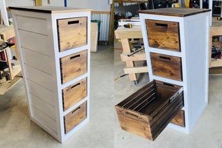 Homemade Dressers, Diy Dresser Build, Diy Chest Of Drawers, Pallet Dresser, Industrial Dresser, Simple Dresser, Dresser Plans, Diy Furniture Building, Dresser Drawer Organization