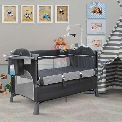 Zoomie Kids Binderveld Multifunctional Portable Crib & Reviews | Wayfair Baby Blankets Diy, Upholstered Crib, Baby Bedside Sleeper, Foldable Crib, Crib With Changing Table, Cradles And Bassinets, Rocking Cradle, Baby Hospital Bag, Portable Bassinet