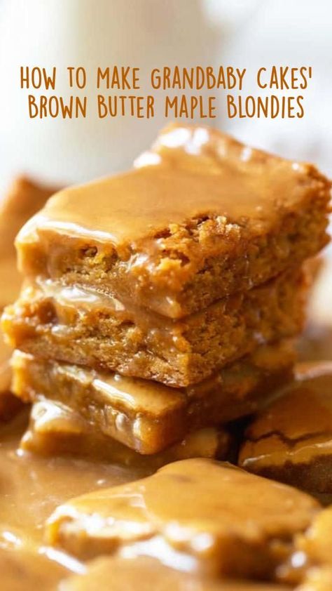 Brownies Different Flavors, Maple Blondies, Dessert Bar Recipe, Maple Glaze, Bar Cookies, Cookie Bar Recipes, Brown Butter, Eat Dessert, Sweets Desserts