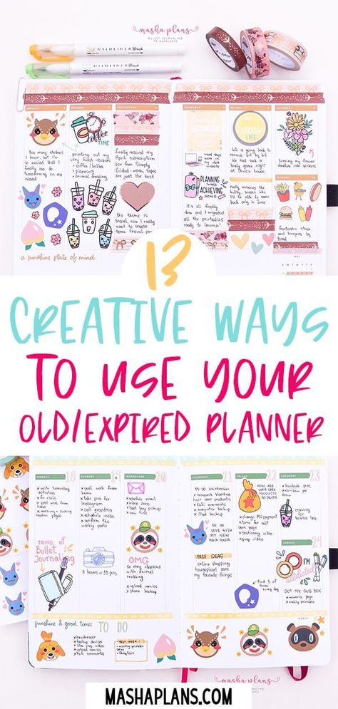 What to do with your old planers? I'll show you how to reuse and repurpose your old and unused dated planners. Put those beautiful planners to good use with these 13 fun ideas. Go Girl Planner, How To Use Stickers In Your Planner, What To Do With Old Planners, Happy Planner Journaling Ideas, Happy Planner Page Ideas, Happy Planner Decorating Ideas, Planner Decorating Inspiration, 2024 Planner Ideas, Planner Ideas Decoration