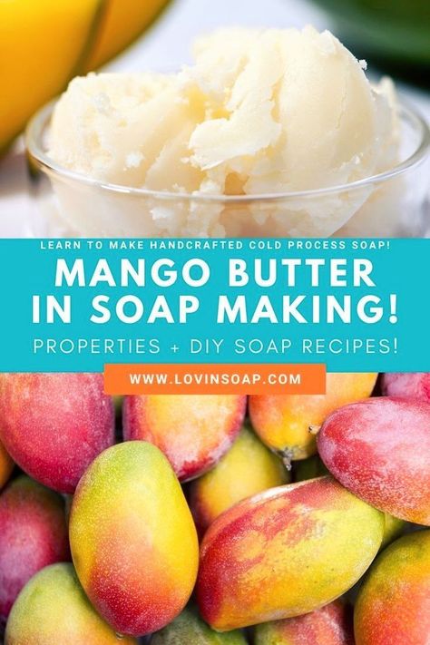 Mango Butter Recipe, Recipes With Mango, Natural Soap Colorants, Homemade Cold Process Soap, Recipes Mango, Natural Soaps Recipes, Cold Pressed Soap, Diy Soap Recipe, Cold Process Soap Recipes