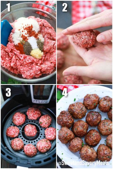 Moist Turkey Meatballs, Meatballs Air Fryer, Homemade Turkey Meatballs, Air Fryer Meatballs, Sweet Meatballs, Easy Turkey Meatballs, Turkey Meatballs Healthy, Ground Turkey Meatballs, Fried Meatballs